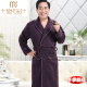Modal mezzanine autumn and winter men's nightgown for middle-aged and elderly pure cotton thickened long winter large size warm middle-aged dad's pajamas A1049-Three-layer thickened cotton nightgown-no pills inside and outside 3XL (190) -