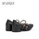 
Joy/peace's new spring rhinestone chain medium thick heel women's Mary Jane shoes 6621DAQ4 black 38