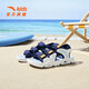 ANTA Children's Sandals Men's Beach Shoes 2024 Summer New Breathable Open-toe Comfortable Arch Sandals Turbid Blue/Anta White/Yellow Orange-3 39 Size