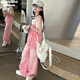 Girls Spring Suit 2025 New American Retro Children's Covershels Fashionable Autumn and Summer Girls Set Pink Everly de 160 cm