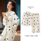 Pajamas para mujeres mangas largas de algodón puro de primavera y otoño de la mujer 2022 Las nuevas mujeres de algodón pueden usar ropa de verano en el hogar W12811 L [Adecuado para 100-120jin [Jin equivale a 0.5 kg]] [suave y cómodo]