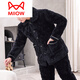 Catman (Miiow) Winter-Herren-Pyjama-Korallen-Samt dreischichtige Baumwolle verdickte Flanellherbst- und Winter-Heimkleidung warmes Set D9922 Blau [Plover] XL [120-140jin [Jin gleich 0,5 kg]]