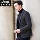 JEEP SPIRIT casual suit men's jacket slim Korean style trendy and handsome autumn and winter suit woolen small suit top single piece dark gray M generally 110Jin Jin equals about 0.5 kg