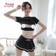 Luo Qimeng sexy lingerie female SM uniform temptation sexy hollow football baby jk uniform role play sexy thong with sexy stockings sexy uniform suit L1523