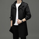 ROMON windbreaker men's business casual mid-length coat fashion coat slim top D-2022 black 2XL
