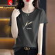 Pierre cardin official high-end brand withdrawal pure cotton white short-sleeved T-shirt women's loose printed T-shirt in summer brand flagship 6196 white short-sleeved L (recommended 105-120 Jin [Jin equals 0.5 kg])