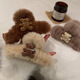 Korean ins cute bear plush grabber female cute hairpin autumn and winter temperament back head shark clip tassel white