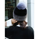 Zongchun mink hat for women in winter mink braided warm ear protection mink fur fox fur ball mink Korean style versatile gray one size fits all elastic