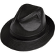 Qianzi charming spring and autumn PU genuine leather top hat men's sheepskin cowhide jazz hat British big brim gentleman hat winter middle-aged and elderly trendy hat black-sheepskin 56-58