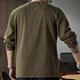 Hou Teng American Henley Collar Long Sleeve T-Shirt Men's Loose 2025 Autumn Undershirt Men's Retro Casual Top Men Mocha Brown XL (140-155Jin Jin equals 0.5kg)