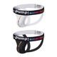 XVCO Sexy Low Belt Belt Double Cops Lift Hips and Exposée Hips sans enlever le string Tong Tight Men Men's Underwear White 2xl