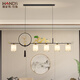 Handisi New Chinese Tea Room Light Restaurant Light Zen Style Chino Modern Simple Bar Comedor Sala de estudio de una línea FR9902-6C