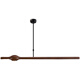 Cobre Heart Wood Rima de estilo central Protección de oculares Restaurante inteligente de una línea Candelier Spectrum COMPLES Lámpara de té de nuez negro Lámpara de mesa de comedor chino J9892 Long 90*10 cm Spectrum completo Dimmting Tresor