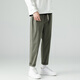 
Dingfengbaoluo casual pants straight nine-point trousers spring and summer trendy brand loose solid color men's pants 9904 gray-green S