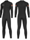 He Yangyu 2/3/5MM Warm Wetsuit for Men One-piece for Going to the Sea 1.5MM Wet Suit Winter Swimsuit for Women Surfing and Sailing Water Rescue 5MM Black Front Zipper - Men's 502 Foot Sleeves XS
