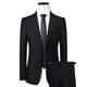 Xichen large size suit suit for men loose slimming formal suit jacket groom groomsman wedding dress two-piece black two-piece set 3XL (recommended 150-165)