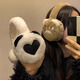 Yixin earmuffs women's ear warm winter earmuffs earbags warm ear ear protection ear protection cold, frost and windproof new style folding cute black and white care bear claw earmuffs
