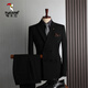 Woodpecker (TUCANO) double-row suit suit men's formal business casual fashion Korean version slim large size wedding small suit for men medium gray (suit + trousers) XL 52 (123-135Jin Jin equals 0.5 kg)