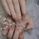 Zhenyue 2025 Nuevo modelo con estilo corto de armadura, lujuriosa manicura manicura arte de uñas uñas manchas de uñas faltas BY1047# Crystal Purple Butterfly 1 pieza Kit de herramienta portátil