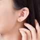 Liuguifu Jewelry Christmas Gift Yellow 18K Gold Earrings Women's Gourd Color Gold Birthday Gift for Girlfriend About 0.85g Brand Gift Box