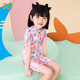 
361 children's swimsuits, girls, middle-aged and children's one-piece five-point swimsuits, girls summer prints, quick-drying, breathable hot spring swimming suits