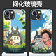 念立岸龙猫适用苹果16手机壳宫崎骏iPhone14全包13Promax玻璃壳15Plus防 银底玻璃壳-B653龙猫 iPhone15Pro