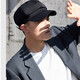 7PM newspaper bee hat men's casual trendy beret men's literary octagonal hat big head circumference four seasons versatile retro painter hat black L-59cm-large size big head circumference
