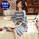 Nightgown with breast pad for women for summer cotton short sleeves plus fat plus size 200 Jin [Jin equals 0.5 kg] No wear bra to wear pajamas FY-6624 L-Breast pad (95-110 Jin [Jin equals 0.5 kg])