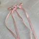 Haydou French ribbon beads long tassel bow hair clip ballet style braided pair sweet girl bangs hair clips beige tassel bow pair