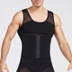 Qingbilin shapewear men's thin tops body shaping vest corset waist tight invisible elastic underwear breathable tummy control white XL 135-160