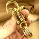 Creative brass keychain handmade bird car keychain ring personalized ear spoon pendant for men and women high-end gifts for bird keychain + primary color ear spoon with diamond + primary color cabbage