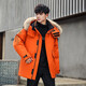 
Yalu new winter down jacket for men's winter mid-length duck down thickened fur collar business hooded new jacket trendy NR black YU807V12190 M 170