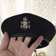 Teqima hat Korean version beret size male and female painter hat stage badge fashion hat black hat + metal horse M 57-59cm