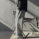 Foss Phil Straight Casual Hosen für Männer Sommer schwarzer Frühling und Herbst Neun-Punkte lose westliche Weitbein trendige Sport-Eis-Seidenhosen für Männer Trendy Marke 718-WK10-1 Wide Big Grey XL [Vorgeschlagen 135-155jin [Jin gleich 0,5 kg]]