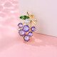 Blue Boli small fragrance fresh brooch women's personalized cardigan fixed clothes pin crystal grape purple