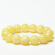 DL 1998 Fat Donglai same style chicken fat yellow beeswax bracelet new white flower honey bracelet men and women amber old Buddha beads round beads with white flower honey single circle bracelet 12mm*16 pieces