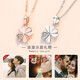 Grace Girl Lucky Four Leaf Clover Necklace Female Simple Temperament Rose Gold Clavicle Chain Fashion Pendant Birthday Gift for Girlfriend Lucky Four Leaf Clover Necklace (Platinum) + Brand