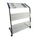 Green text aluminum alloy newspaper rack newspaper rack book rack display rack magazine rack floor-standing mobile office library material promotion rack hanging newspaper rack K31B-newspaper rack-black 1 piece