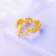 Jin Xiaoxiu gold ring ot pig nose ring cyanide-free hard gold bright gold 999 ring chain for women birthday gift pig nose OT ring - about 1.2g - size 16