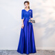 Weixuan high-end annual meeting female host dress host dress 2024 new evening dress long banquet birthday party champagne color 3XL130Jin Jin equals 0.5 kg one size