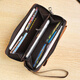 Kuqidaishu Retro Brieftasche Herrenkupplung Langes Kapazität Neue Brieftasche Handtasche Brieftasche Reißverschluss Handtasche Mobiltasche Retro Schwarz