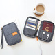 CLCEY passport clip air ticket storage bag protective cover travel abroad portable multi-functional travel equipment [short model-small] gray