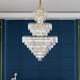 Shilan Light Luxury Duplex Gebäude großer Kronleuchterkristall-Lampen Villa Wohnzimmer leeres Gebäude mit mittleren Bodentreppenleuchte 6628-100*150 cm-drei Farbenbacken Installation