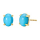 IL&CO Youke S925 silver natural turquoise earrings for women retro light luxury high-end earrings birthday gift for girlfriend S925 silver four-prong turquoise earrings pair