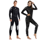 HiSEA3mm professional diving suit, surf suit, jellyfish suit, surf suit, one-piece cold-proof and warm free diving wet suit for men and women 059# black powder 3mm S