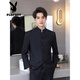 Playboy (PLAYBOY) new Chinese style men's suit men's spring and autumn stand-up collar shoulder pad coat Chinese tunic suit Tang suit casual suit black XL 120-140Jin Jin equals 0.5 kg