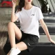 [Set] Li Ning sports suit female t-shirt shorts ladies clothes spring and summer casual sportswear outdoor quick-drying running fitness clothes basketball yoga training clothes basic white [quick-drying clothes + zipper shorts] M usually wears L recommended to shoot