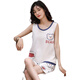 Zimu Yaju Summer Pajamas Women's Summer 2022 new pure cotton sleeveless vest suspender large size home clothing set summer vest women WJ9856 XXL code [125-140Jin [Jin equals 0.5 kg]]