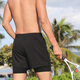Xinnan swimming trunks for men loose quick-drying large size anti-embarrassing flat corner beach pants shorts hot spring professional swimming equipment Black men swimming trunks [180-220Jin [Jin equals 0.5 kg]]