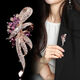 Hualiuyi Brooch Women's Luxurious Temperament Exquisite Pin Suit New Trendy Design Clothes Accessories Corsage Main Image - Purple